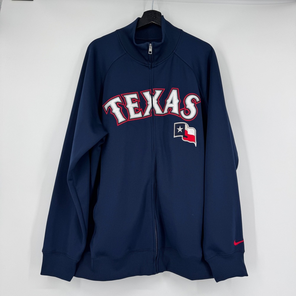 Nike Texas Rangers MLB Full Zip Track Jacket Navy Blue Mens XXL S2RGP